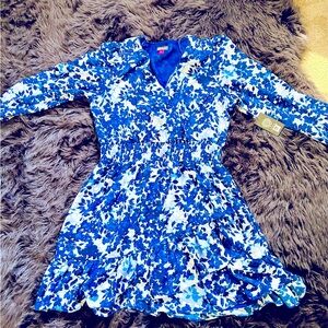 Opulent Blue Dress balloon sleeves